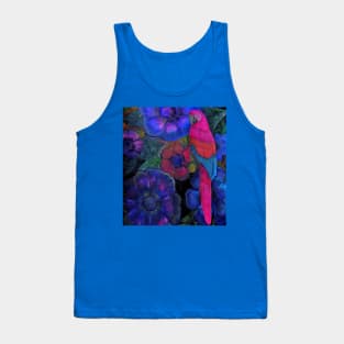 INTENSE BRIGHT TROPICAL MACAW PARROT, ART POSTER DECO PRINT Tank Top